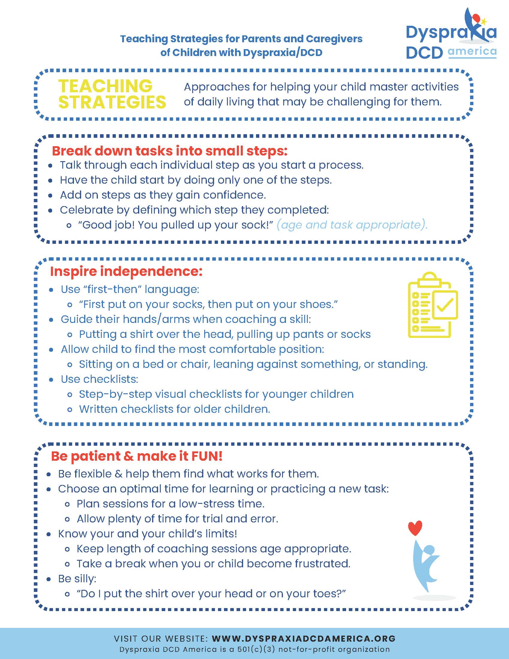 Teaching Strategies for Parents & Caregivers printable